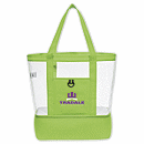 19 «  W x 16  H x 6  D Clear, Cabana Tote w/Insulated Bottom
