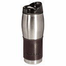 8-5/8  tall with 2-5/8  bottom dia. Empire Leather-Stainless Tumbler