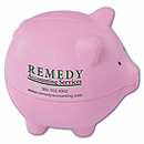  Cute pig stress reliever sits on desk or counter. Imprint area: 1 1/8 W x 3/4 H Size: 3 1/4 W x 3 H x 3 D