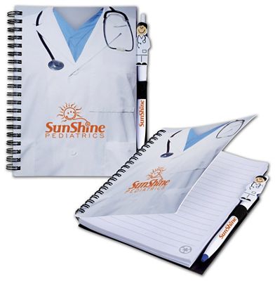 5-1/2 w x 7 h x 1/4 d Doctor Notebook With Doctor Pen Combo