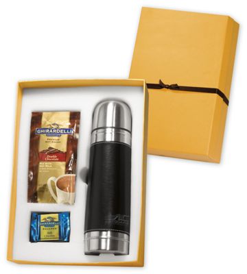 10  tall with 2-3/4  bottom dia Ghirardelli & Empire Insulated Bottle  Gift Set