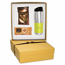 10-5/8 w x 11-1/2 h x 3-1/2 d box closed Godiva & Tuscany Tumbler Gift Set