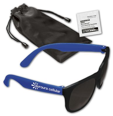 5-1/2 w x 2 h x 1-1/2 d folded Matte Sunglasses & Lens Cleaning Wipe In A Pouch