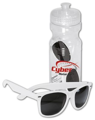 Fashion Sunglasses & Lens Cleaner In A Sports Bottle
