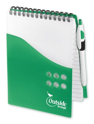 5 w x 7 h x 1/4 d Two-Tone Jotter With Pen