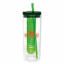7-3/4  tall without straw; 2-1/2  dia.; 9  straw Thirstinator Sipper With Infuser