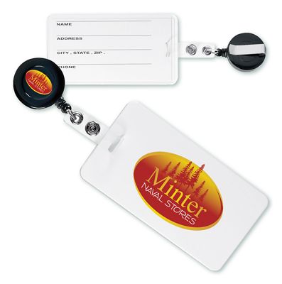Badge holder: -3/16  dia. case only Round Retract-A-Badge With Luggage Tag Combo
