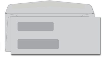 Double Window Gray Envelope For Voucher Checks