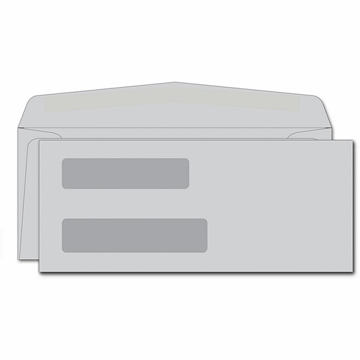 Double Window Gray Envelope For Voucher Checks - Office and Business Supplies Online - Ipayo.com