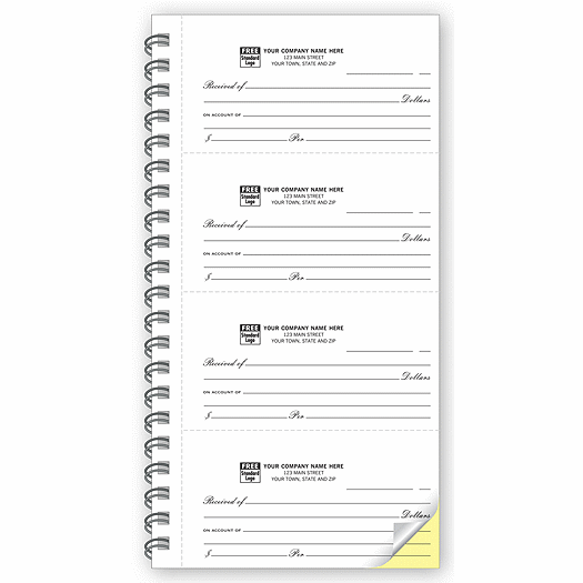 4-to-Page 2 Part Receipt Books