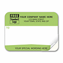 3 7/8 x 2 7/8 Mailing Labels, Padded, White w/ Green From Or Return