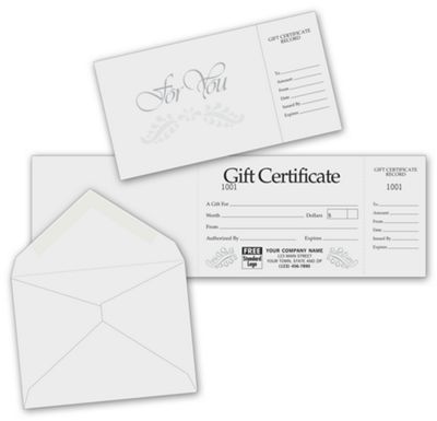 Gift Certificates - Gray Foil Embossed - Office and Business Supplies Online - Ipayo.com
