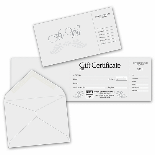 Gift Certificates - Gray Foil Embossed - Office and Business Supplies Online - Ipayo.com