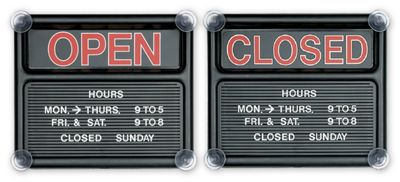 Contemporary Open/Closed Sign Kit - Office and Business Supplies Online - Ipayo.com