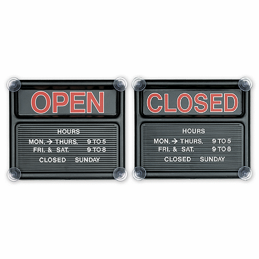 Contemporary Open/Closed Sign Kit - Office and Business Supplies Online - Ipayo.com