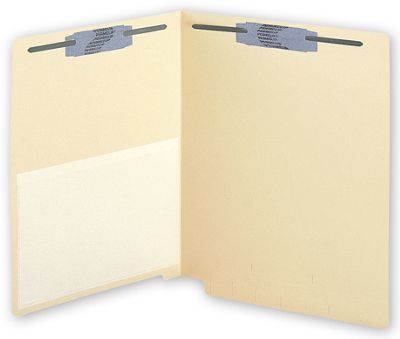 End Tab Folders, Vinyl Pocket, Manila, 11Pt