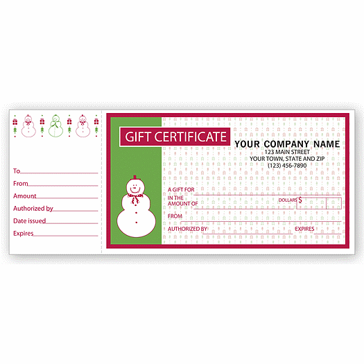 Gift Certificates, Holiday Merry Snowman - Office and Business Supplies Online - Ipayo.com