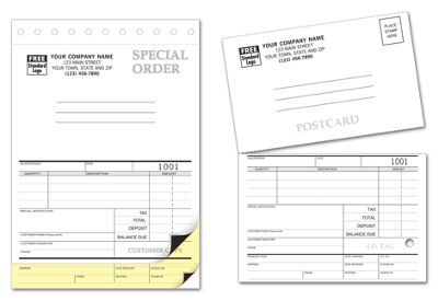 Sales Orders with Postcard and Carbons