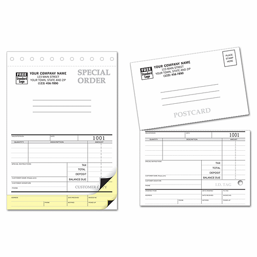Sales Orders with Postcard and Carbons
