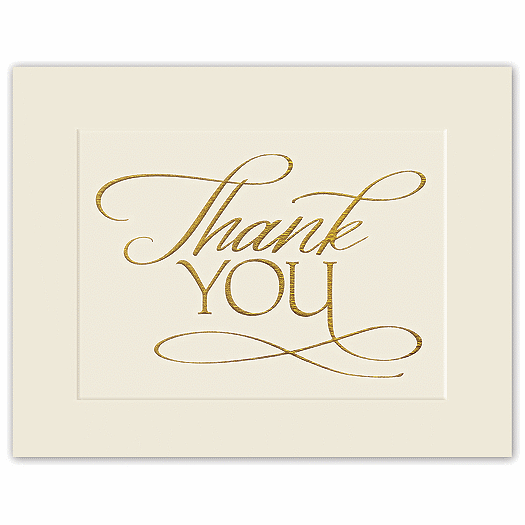 Golden Gratitude Thank You Note Cards