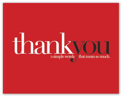 Two Simple Words Thank You Note Cards