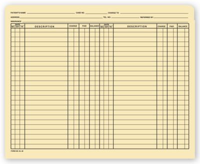 9 1/2 X 11 3/4 Top Tab File Pockets, Manila, 11 pt, Pre Printed 2 Column