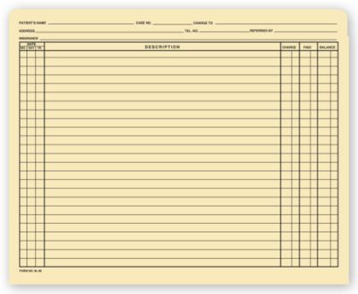 9 1/2 X 11 3/4 Top Tab File Pockets, Manila, 11 pt, Pre Printed 1 Column