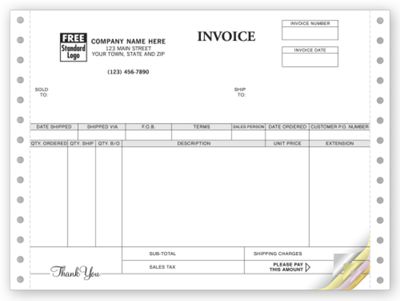 Invoices, Continuous, Classic - Office and Business Supplies Online - Ipayo.com