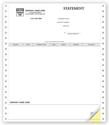 8 1/2 x 11 Statements, Continuous, Classic