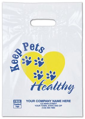 9 x 13 Keep Pets Healthy Plastic Bags, 9 x 13