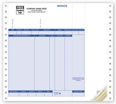 8 1/2 X 8 1/2 Invoices, Continuous, Classic