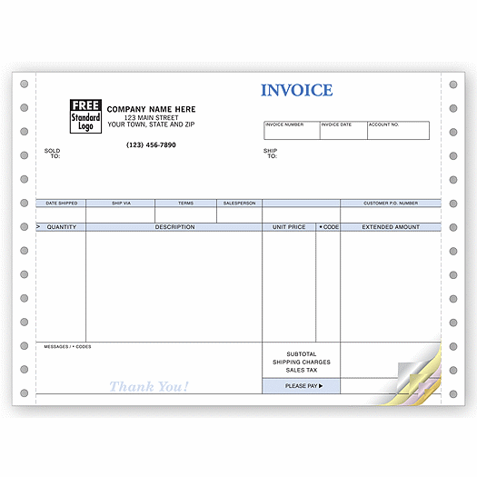 Invoices, Continuous, Image - Office and Business Supplies Online - Ipayo.com