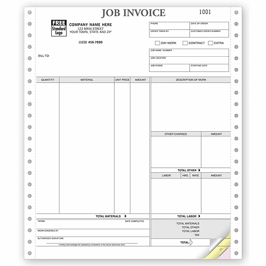 Job Invoices, Continuous, Classic - Office and Business Supplies Online - Ipayo.com