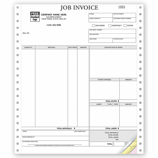 Job Invoices, Continuous, Classic