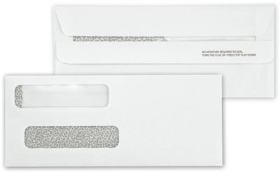 8 5/8 X 3 5/8 Check Envelopes, Double Window, Self Seal