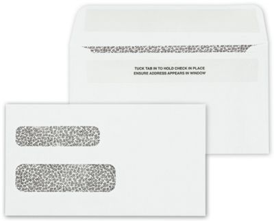 6 3/16 X 3 9/16 Double Window Envelope Self Seal 6 3/16 x 3 9/16