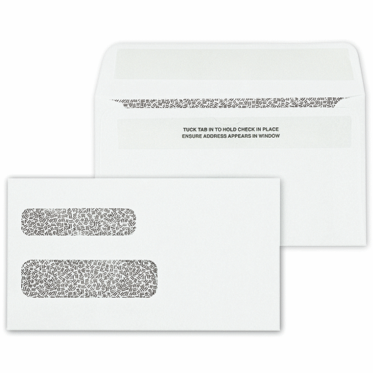 Double Window Envelope Self Seal 6 3/16 x 3 9/16 - Office and Business Supplies Online - Ipayo.com
