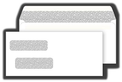 4 1/8 X 9 Double Window Confidential Self Seal Envelope