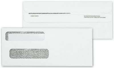 8 5/8 X 3 5/8 Double Window Confidential Envelope, Self-Seal