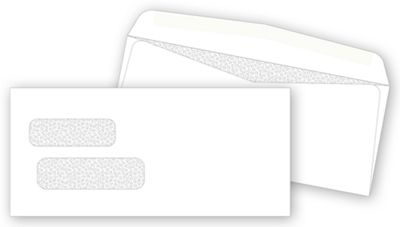 9 x 4 1/8 Double Window Confidential Envelope