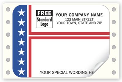 Patriotic Mailing Labels, Continuous, Stripes & Stars