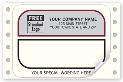 Mailing Labels, Continuous, White w/ Gray Return Area