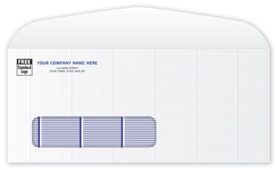 9 1/2 x 4 1/8 Secure Blue Tint #10 Single Window Envelope