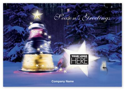 Custom Printed Holiday Greeting Cards - Wire Spool Tree - Office and Business Supplies Online - Ipayo.com