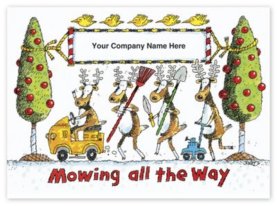 Custom Printed Holiday Greeting Cards - Landscaping Reindeer - Office and Business Supplies Online - Ipayo.com