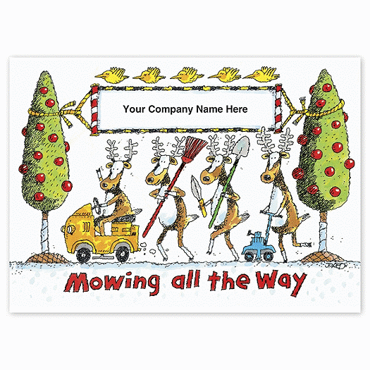 Custom Printed Holiday Greeting Cards - Landscaping Reindeer - Office and Business Supplies Online - Ipayo.com