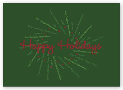 Custom Printed  Holiday Greeting Cards - Personalized Wreath - Office and Business Supplies Online - Ipayo.com