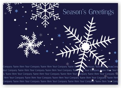 Custom Printed  Holiday Greeting Cards - Snowflakes - Office and Business Supplies Online - Ipayo.com