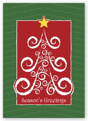 Custom Printed  Holiday Greeting Cards - Stylized Tree - Office and Business Supplies Online - Ipayo.com