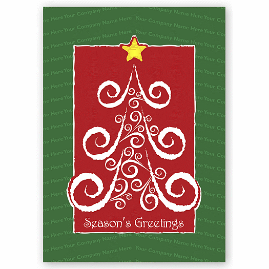 Custom Printed  Holiday Greeting Cards - Stylized Tree - Office and Business Supplies Online - Ipayo.com